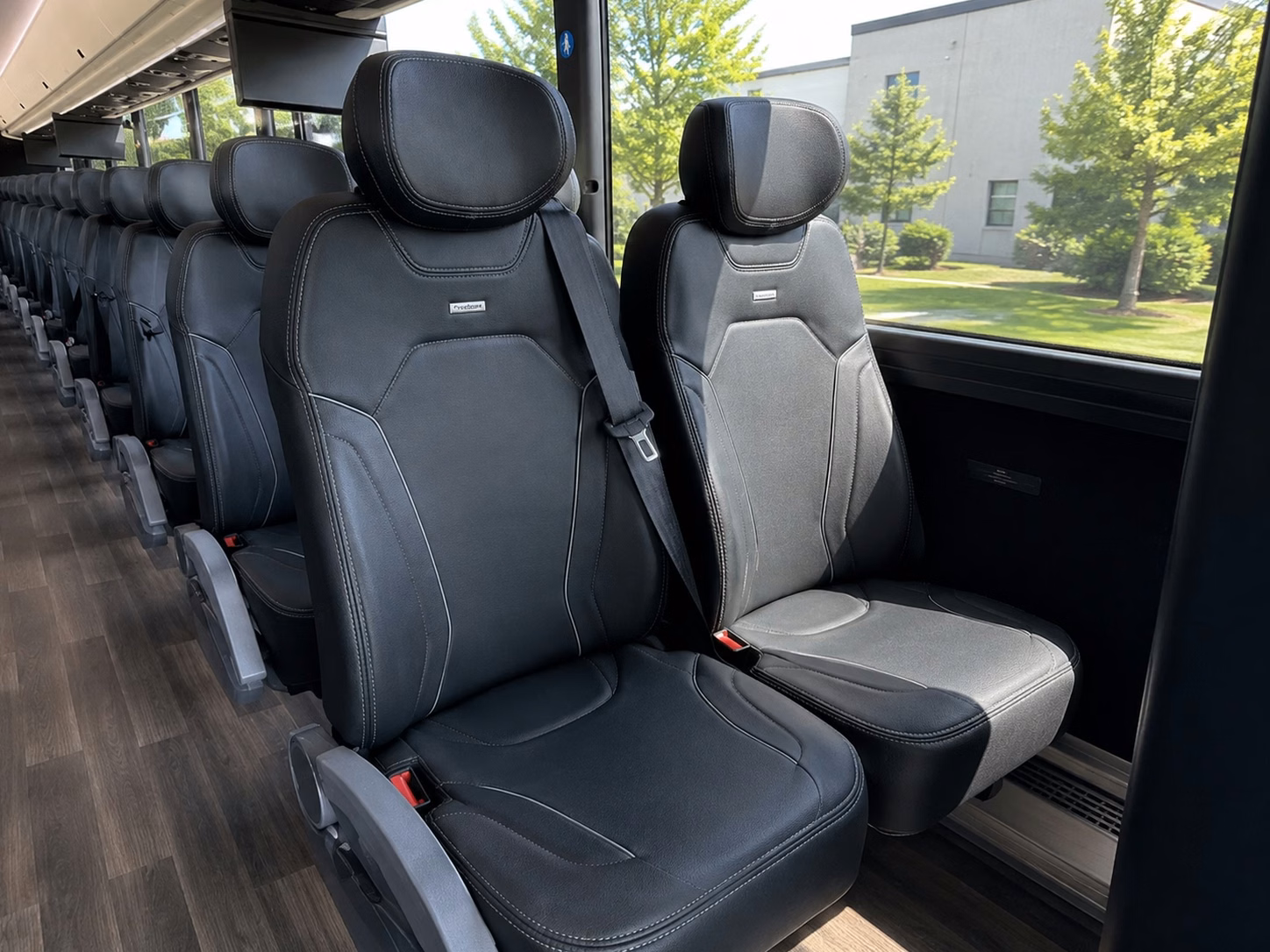 durham charter bus rental interior